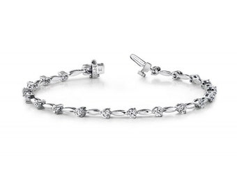 1 Carat Diamond Bracelet 14k - Cyber Monday Deals - Black Friday - Diamond Bracelets for Women - Anniversary - Christmas Gifts for Her