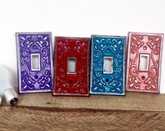 Light Switch Cover - French Country Decor - Light Switch Plate - Shabby Chic Decor - Switch Plate Covers - Fleur de Lis - Lightswitch Plate