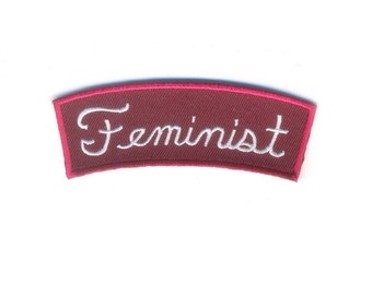 Feminist Patch - Red and White Women's Rights Advocate Iron on Patch - Feminism