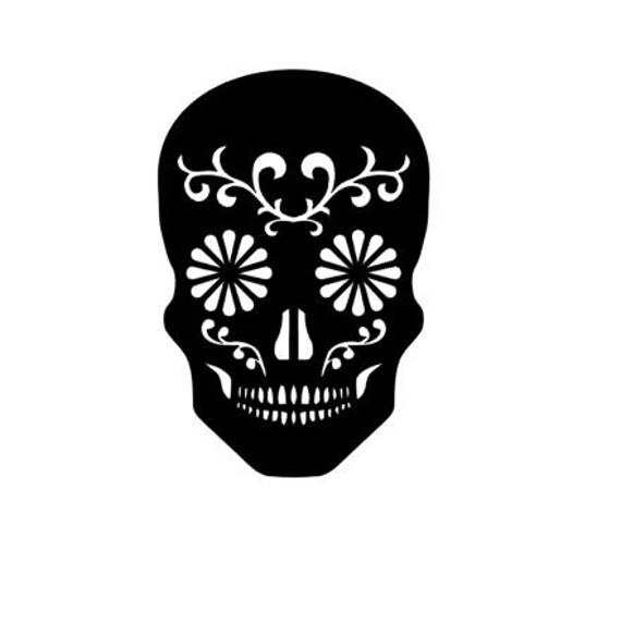 Sugar Skull Decal Vinyl Decal Wall Art by ShelbysCustomDesign