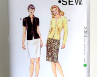 SALE - Vintage Women's Pattern - Kwik Sew 3084 - Uncut - Jacket and Skirts - XS to XL - Sewing Pattern - Ladies