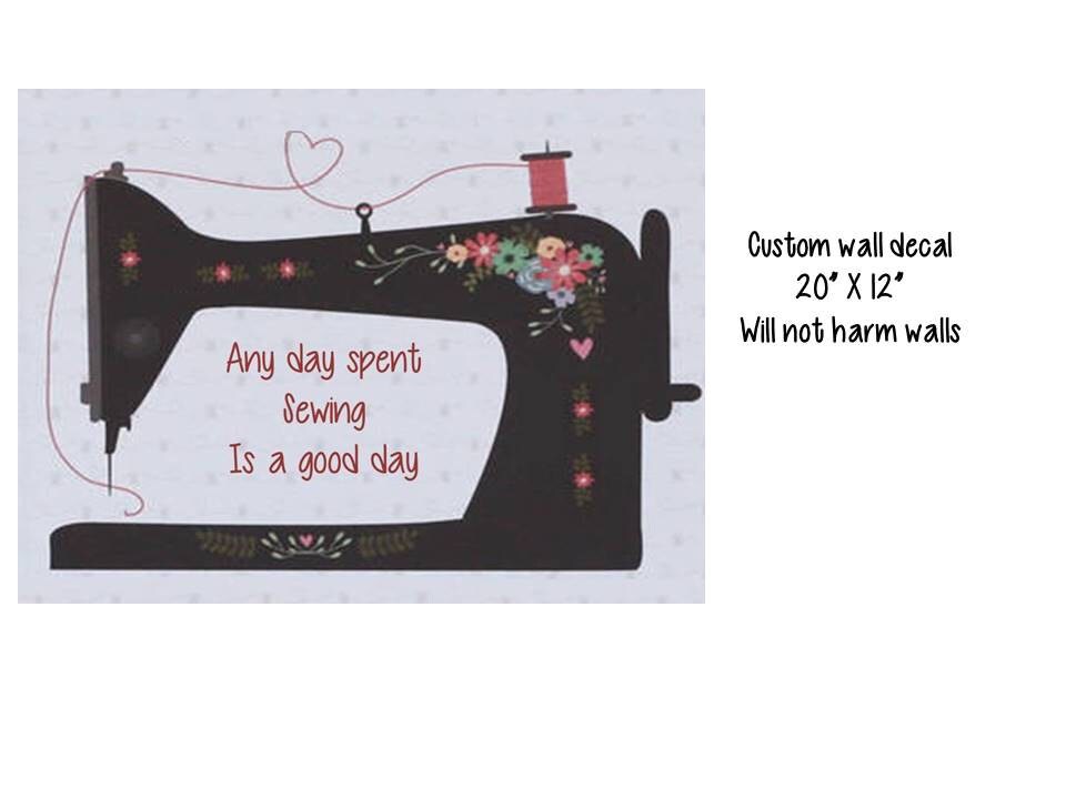 Custom Wall Decal Vintage Sewing Machine by StytchesInTime