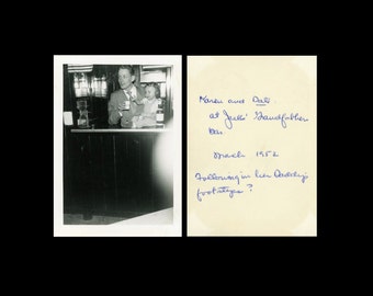 Vintage Photo "Daddy's Footsteps?" Caption Handwritten Writing Snapshot Odd Weird Antique Black & White Photograph Ephemera Vernacular - 80