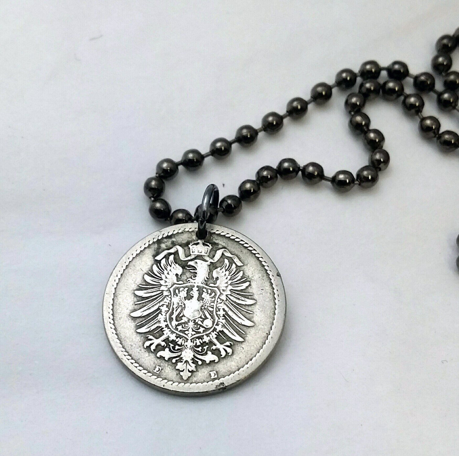 GERMANY NECKLACE Antique 1875 1889 German coin pendant