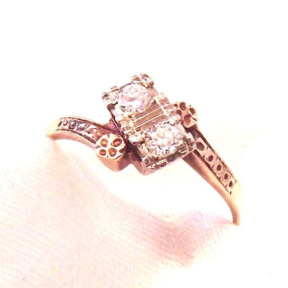 Antique 14K Diamond Ring Early 1900's