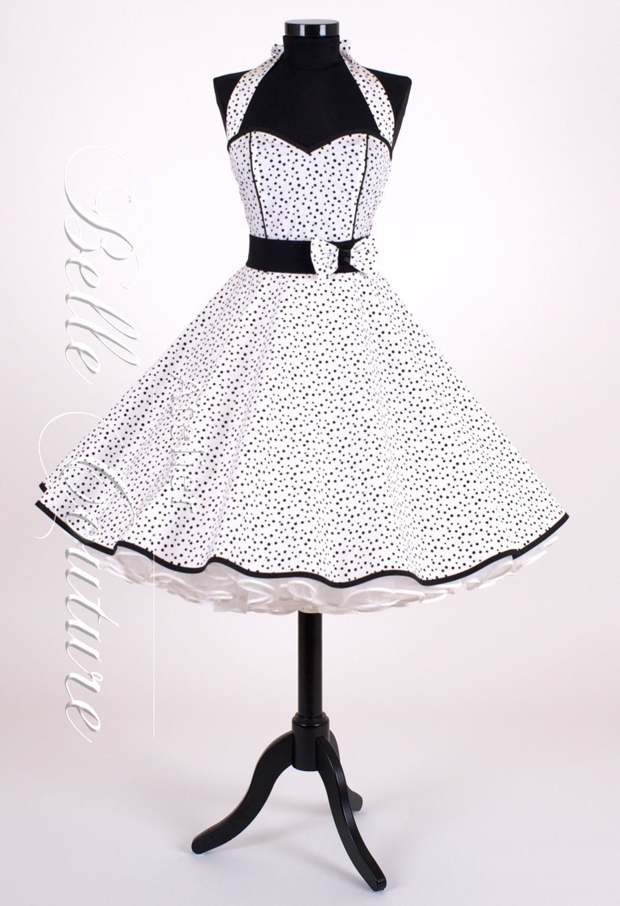 petticoat dress white/black item: 3204 by atelierbellecouture