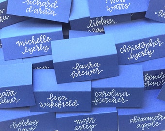 wedding place cards / hand-lettered escort cards / wedding calligraphy / customizable wedding cards - choose your fonts and colors.