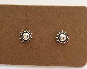 Sterling Silver Sun Earrings | Stud Earrings | Sun | Sterling Silver Stud | Sun Earrings | Minimalist | Boho | Bridesmaid gift |