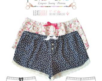 DIGITAL Lingerie Sewing Pattern - Lexi Chick Boxers lingerie pdf instant download sewing pattern - From EVIE la LUVE