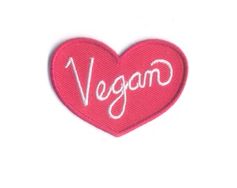 Mini Vegan Patch - Red and White Animal's Rights Advocate Iron on Patch