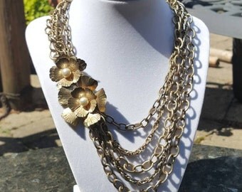 Jack Short Strand Necklace in Vintage Gold Gray Crystal