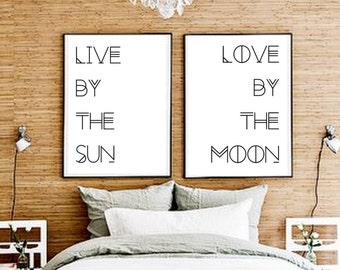 Set Of Two Prints - Poster pair - Double poster - Typography Gypsy Boho- eclectic - Over the bed Decor - Print Sets - printable file -