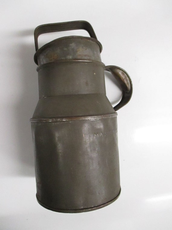 Antique Milk Can Vintage Mason Milk Pail Tin Milk by YourFineHouse