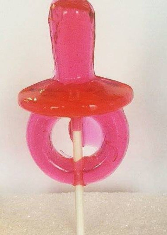 12 Pacifier Shaped Hard Candy Lollipops
