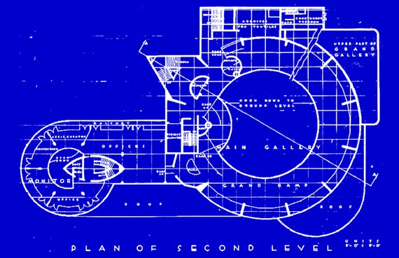 Frank Lloyd Wright Guggenheim Museum Blueprint By BlueprintPlace2