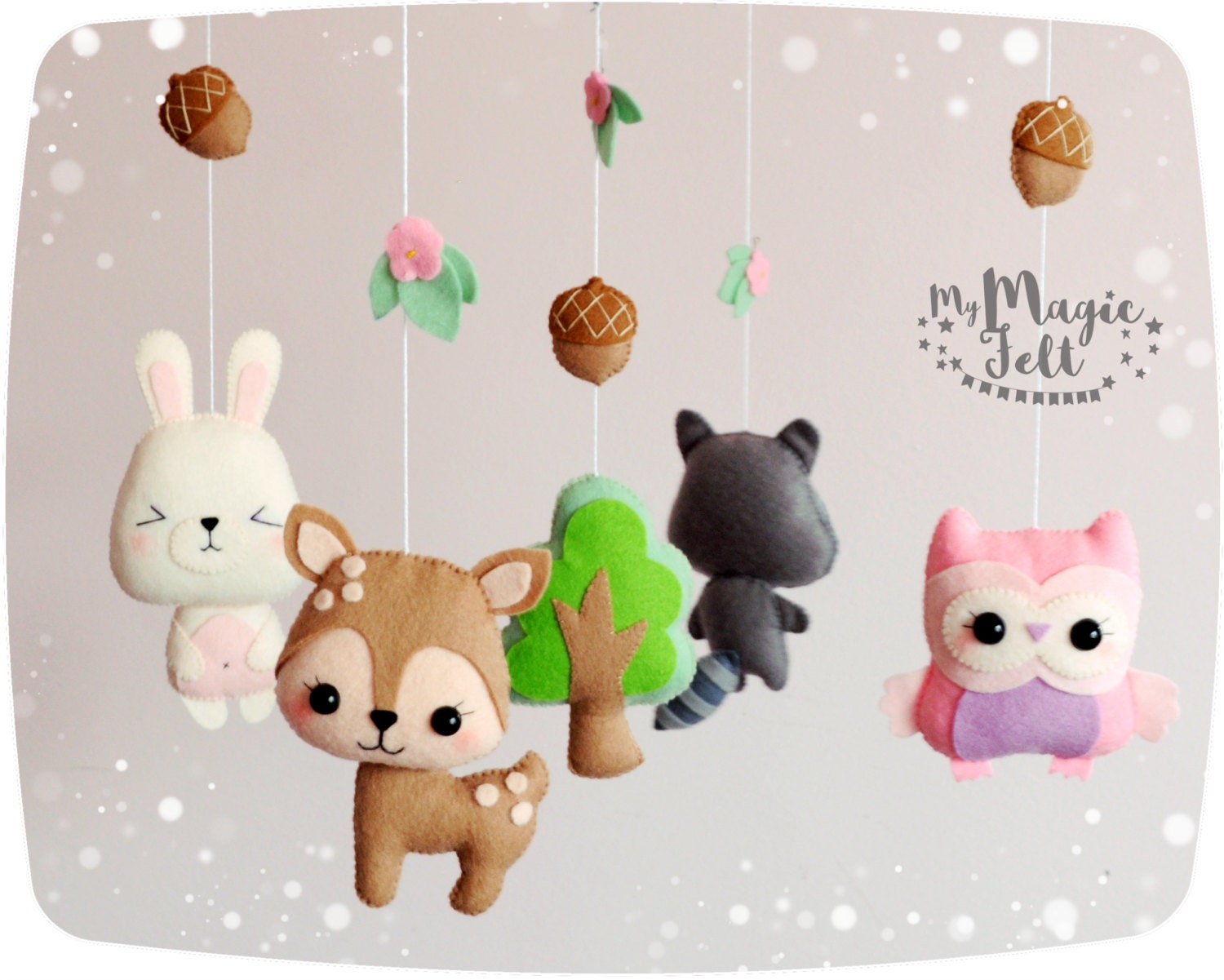 Baby mobile forest Nursery mobile woodland Animals baby mobile