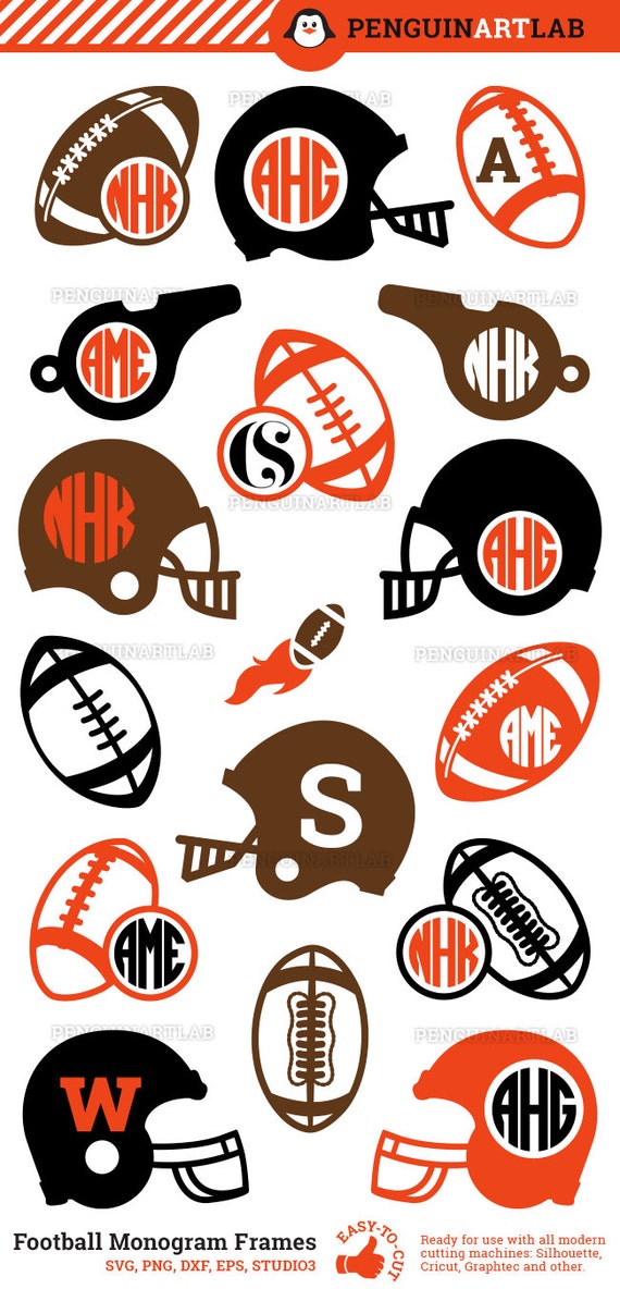 Download American Football Monogram Frames Super Bowl SVG Cut Files