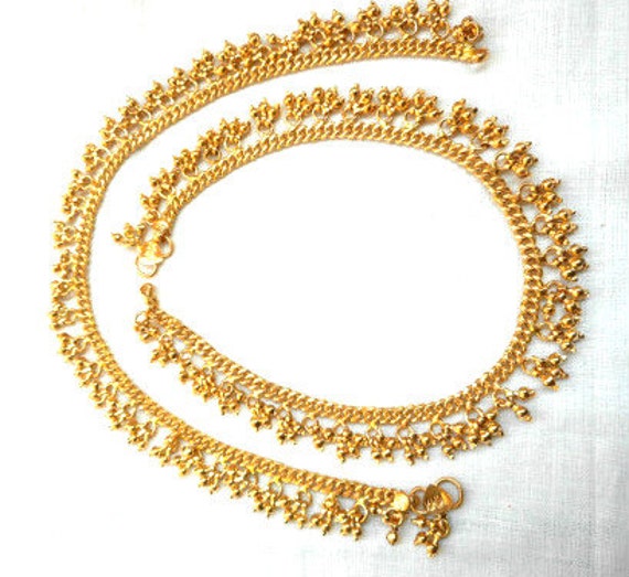 Gold anklets with bells bell ankle bracelet Indian anklets