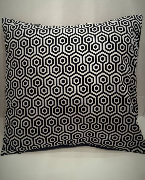 Items similar to Decorative Black and White Pillow Cover 16x16 on Etsy