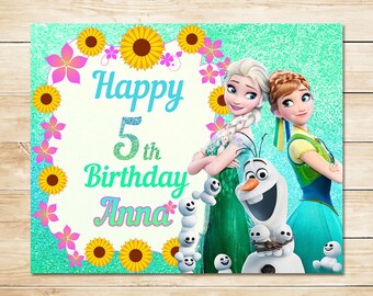 Frozen Birthday Banner Chalkboard // Frozen by ApothecaryTables