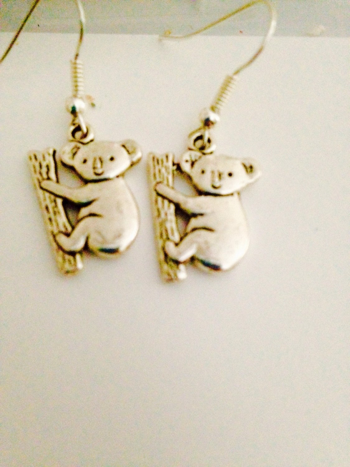 Koala earrings koala silver earrings silver by notenoughtyme