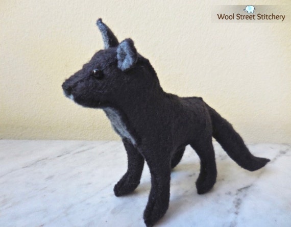 small stuffed wolf