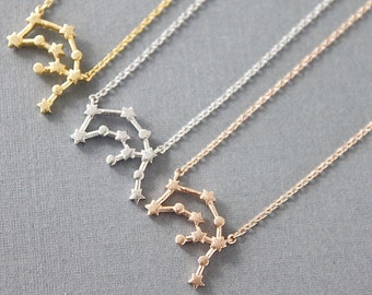 Rose Gold Aquarius Necklace Zodiac Jewelry Aquarius Constellation Necklace Zodiac necklace Constellation Jewelry Birth Signs