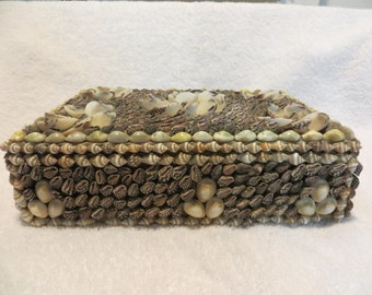 Early 20th C Shell Encrusted Jewelry Box