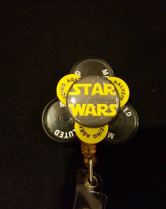 Handmade Star Wars retractable ID badge holder made with clean