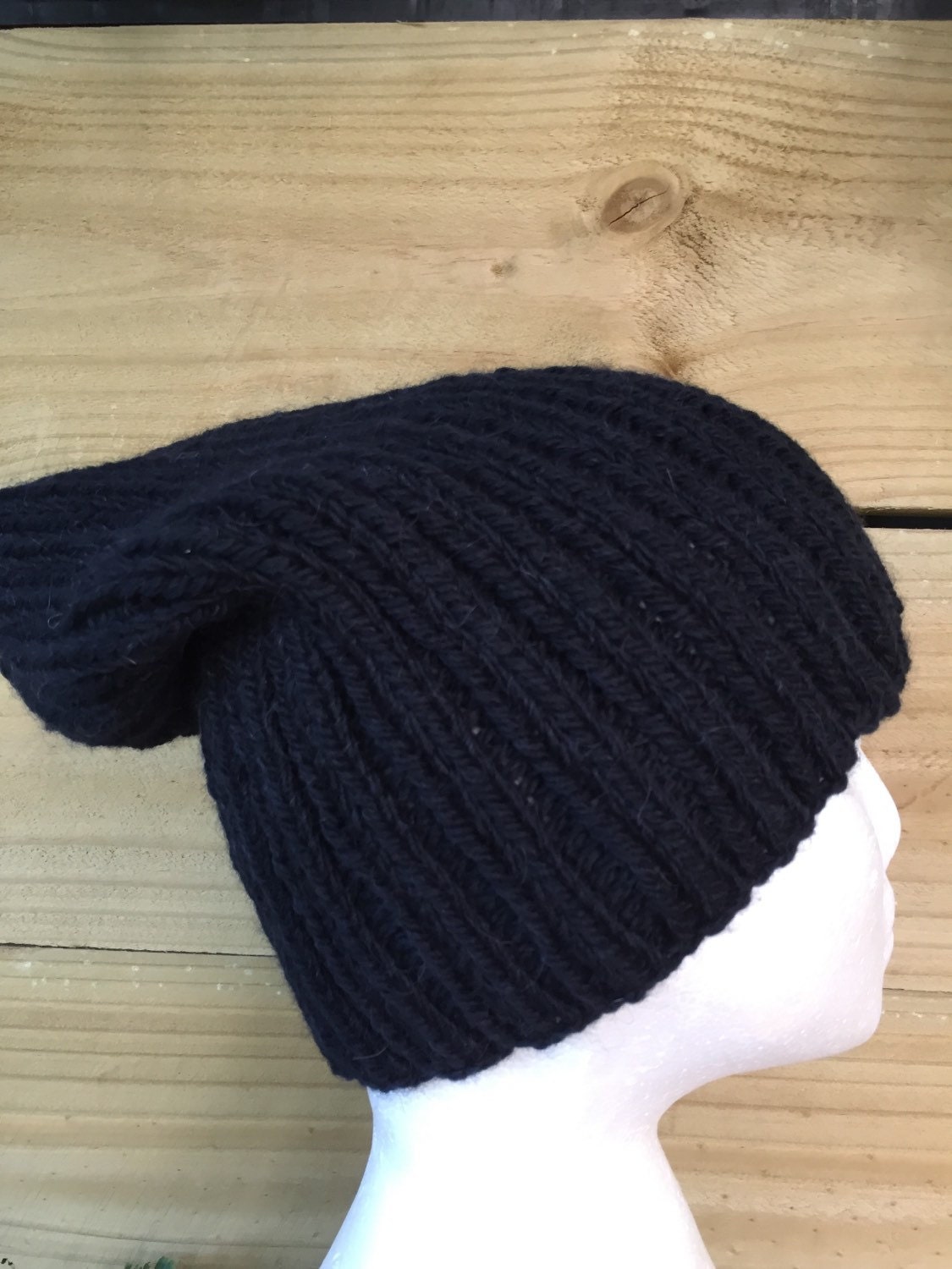 Black slouchy beanie alpaca slouch mens black beanie ladies