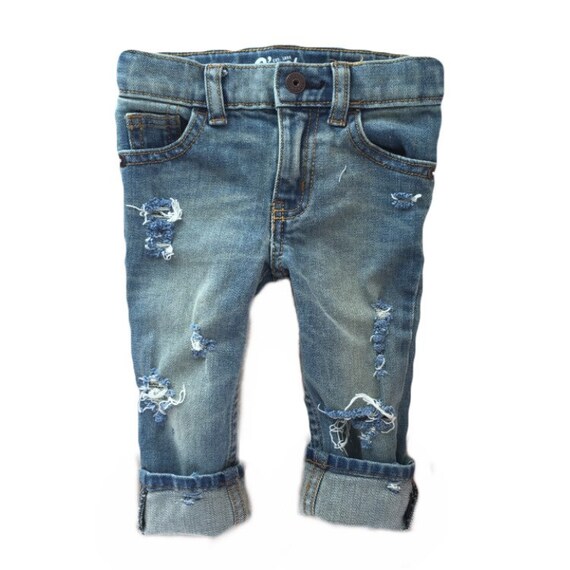 Vintage Wash HT Jeans Distressed Denim for Kids by FarmFreshDenim