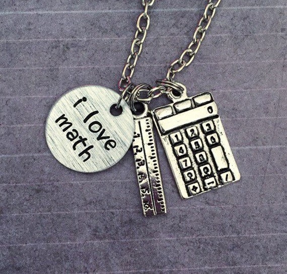 I Love Math Necklace Teacher Jewelry Math Jewelry