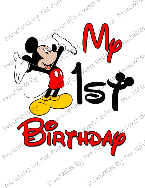 Download My First Birthday Mickey Mouse IMAGE use as clip art or print
