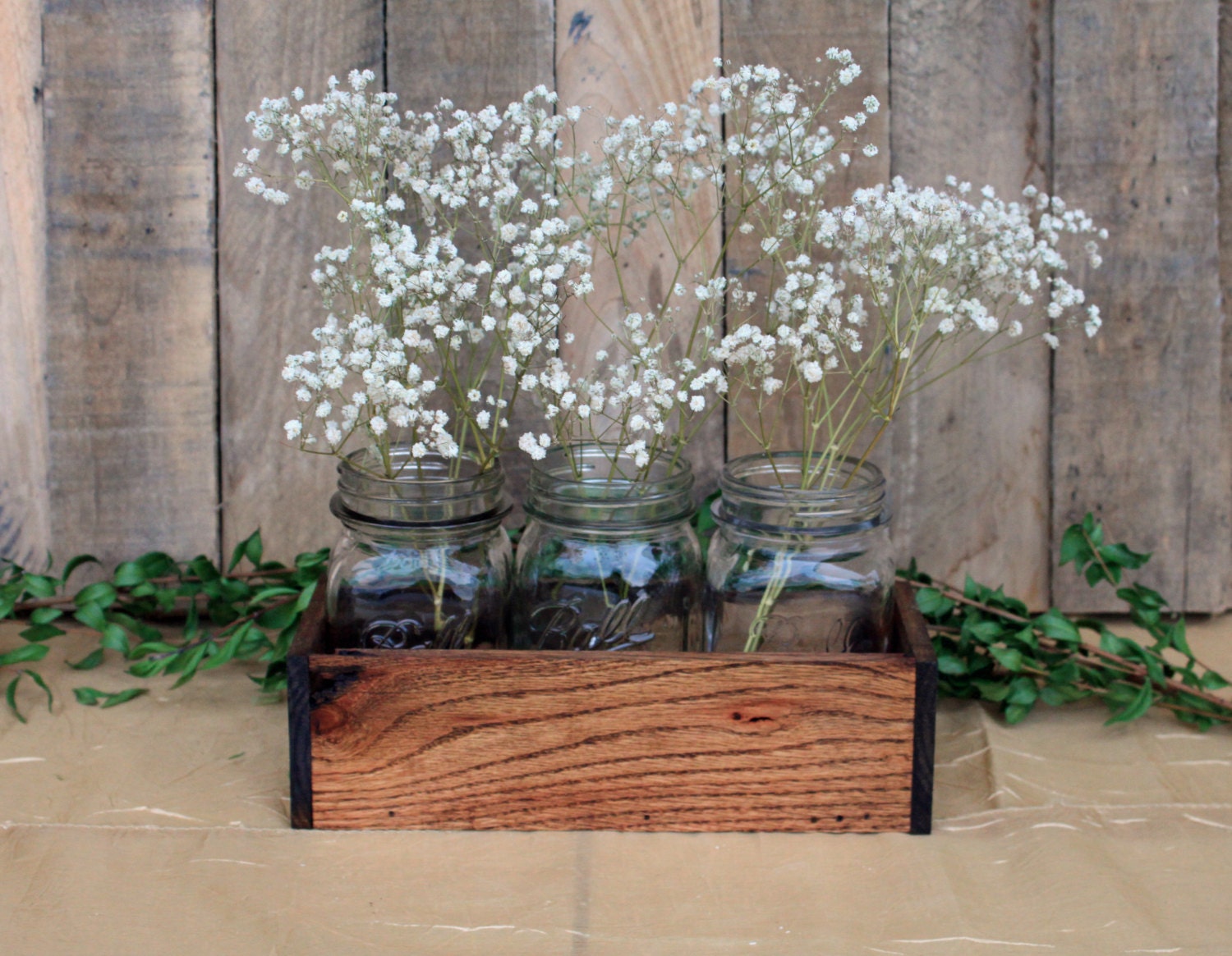 Wood Crate Centerpiece Wedding Centerpiece Wood Crate With