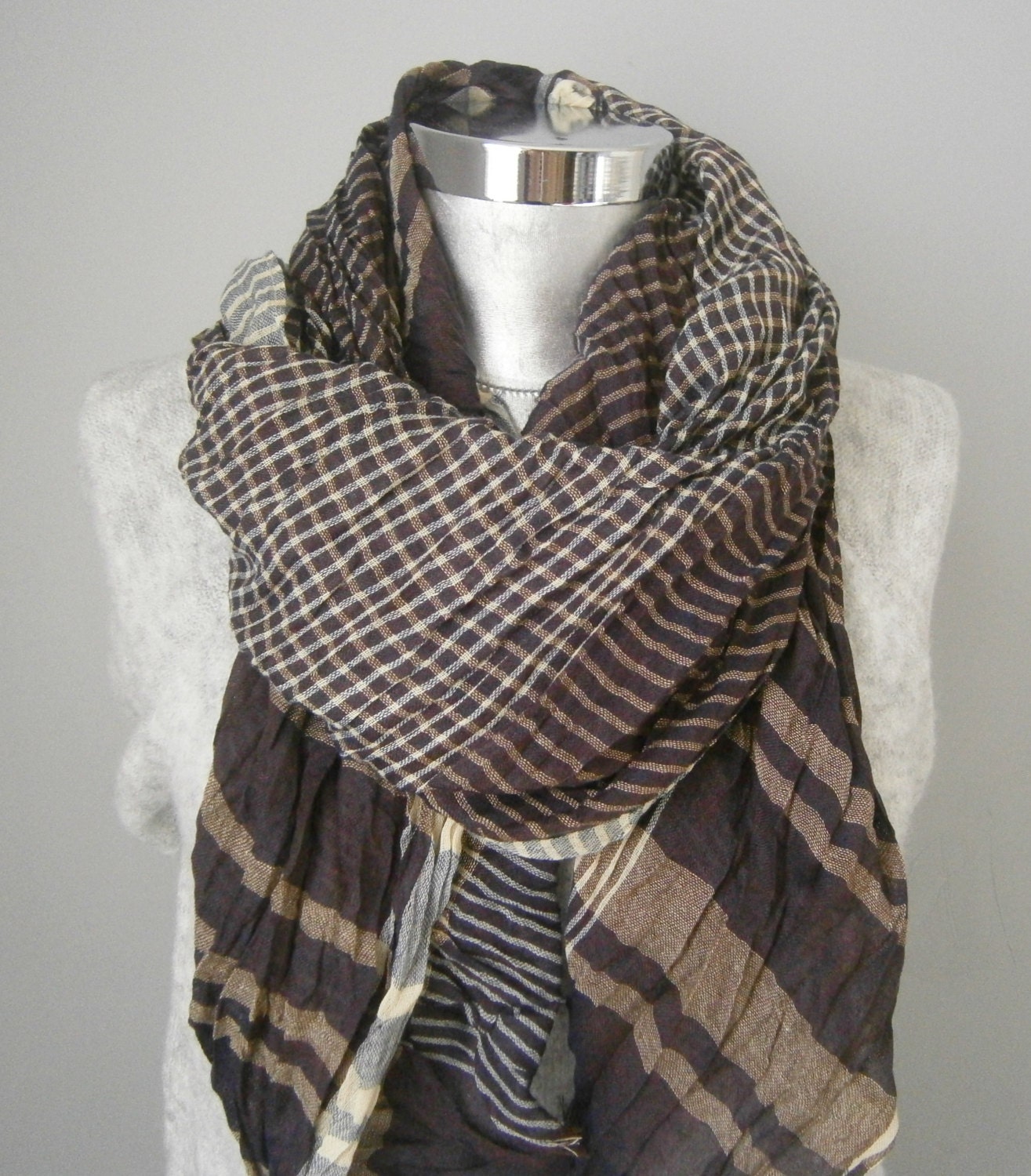 Mens scarf soft cotton scarf mens scarf fall scarf by Scarfashion