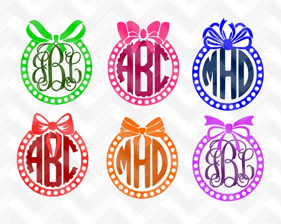 Download Items similar to Bow and Pearl Monogram Frame Digital ...