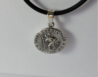 Sterling Silver St.Christopher Medal Necklace