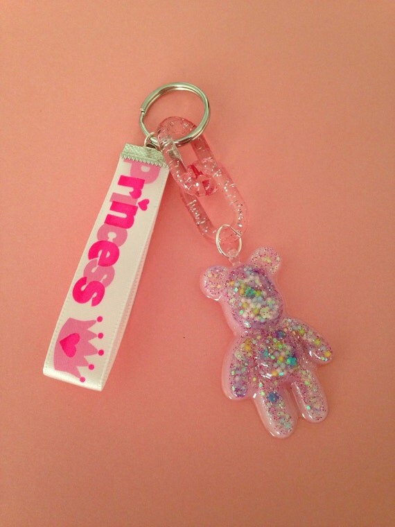 Teddy Bear Keychain by PreciousPastelCo on Etsy