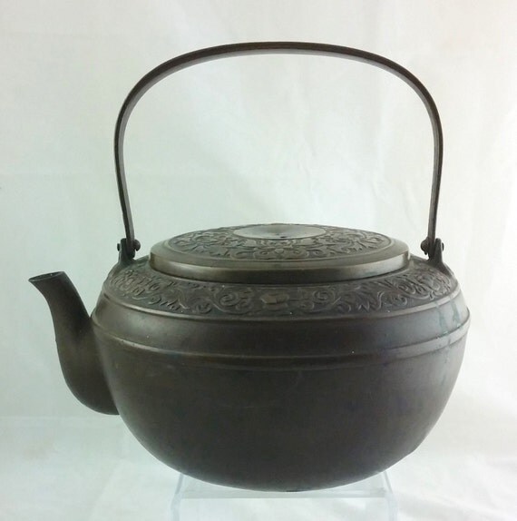 Large Antique Chinese Bronze Teapot Dragon Motif by TheOldElf