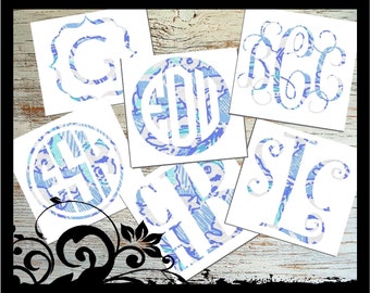 Kappa Kappa Gamma - "Lily Pulitzer Inspired" - Vine Script Initals; vinyl decals; Greek Letters, Waterproof, outdoor vinyl