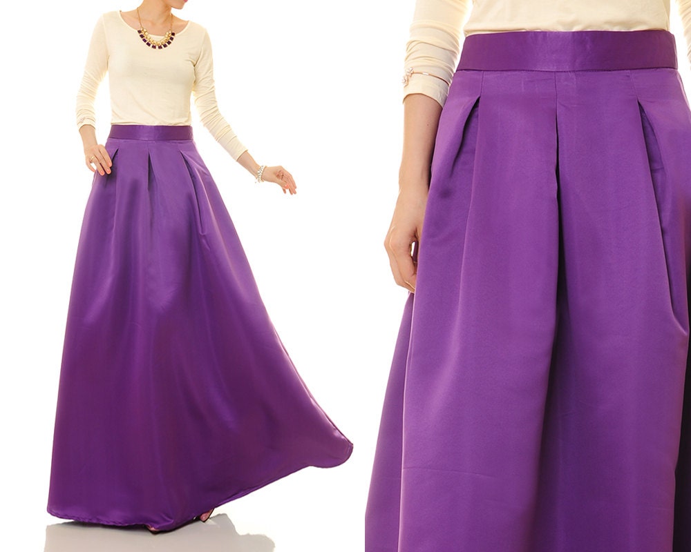 Purple Satin Skirt 41