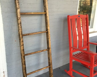 5ft x 21 inches Blanket Ladder- Round rungs- Hand Crafted in the USA....Please specify which color you want when you purchase thank you