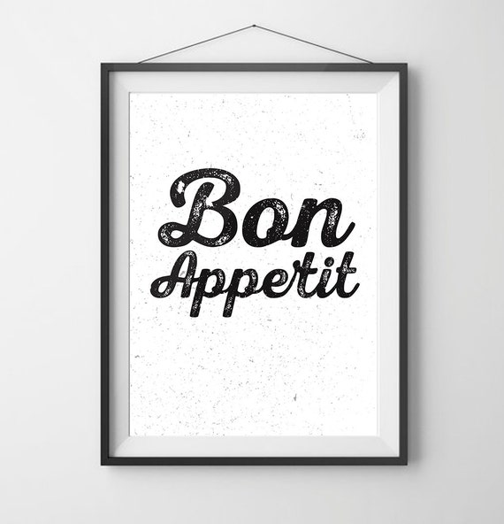 Bon Appetit Print Printable Wall Art Kitchen by quotesnprintables