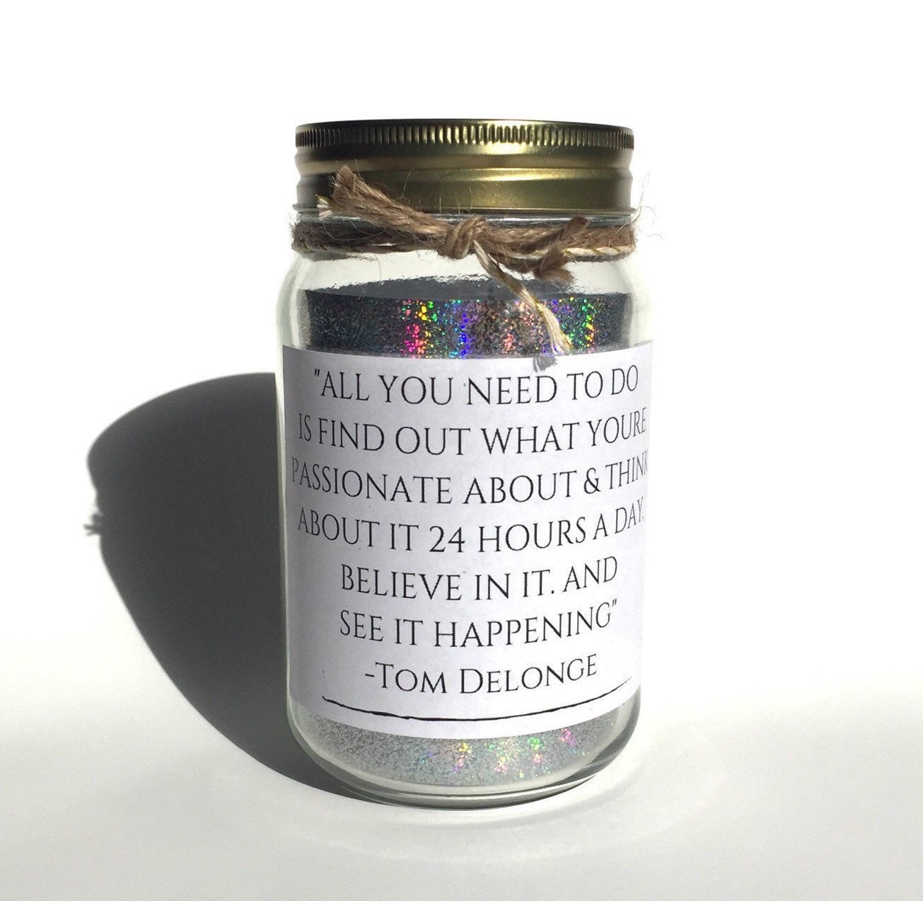 tom delonge holographic quote mason jar free gift