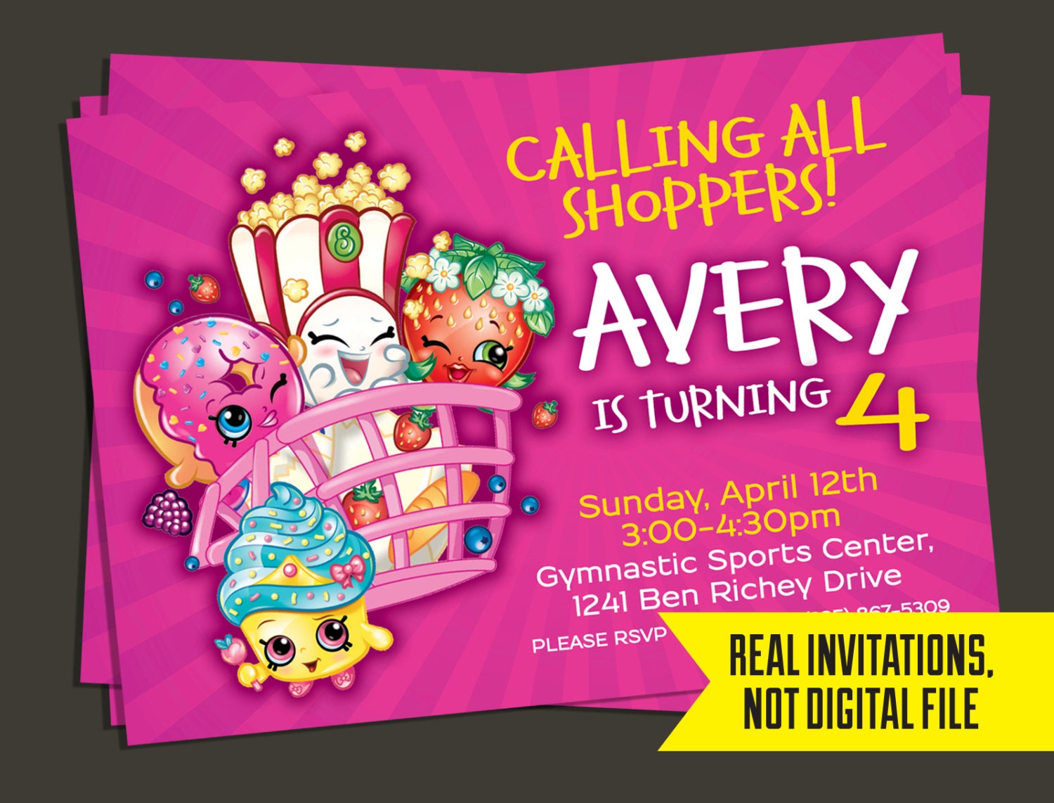 Shopkins Birthday Invitation Shopkins by LittleBeePartyDesign