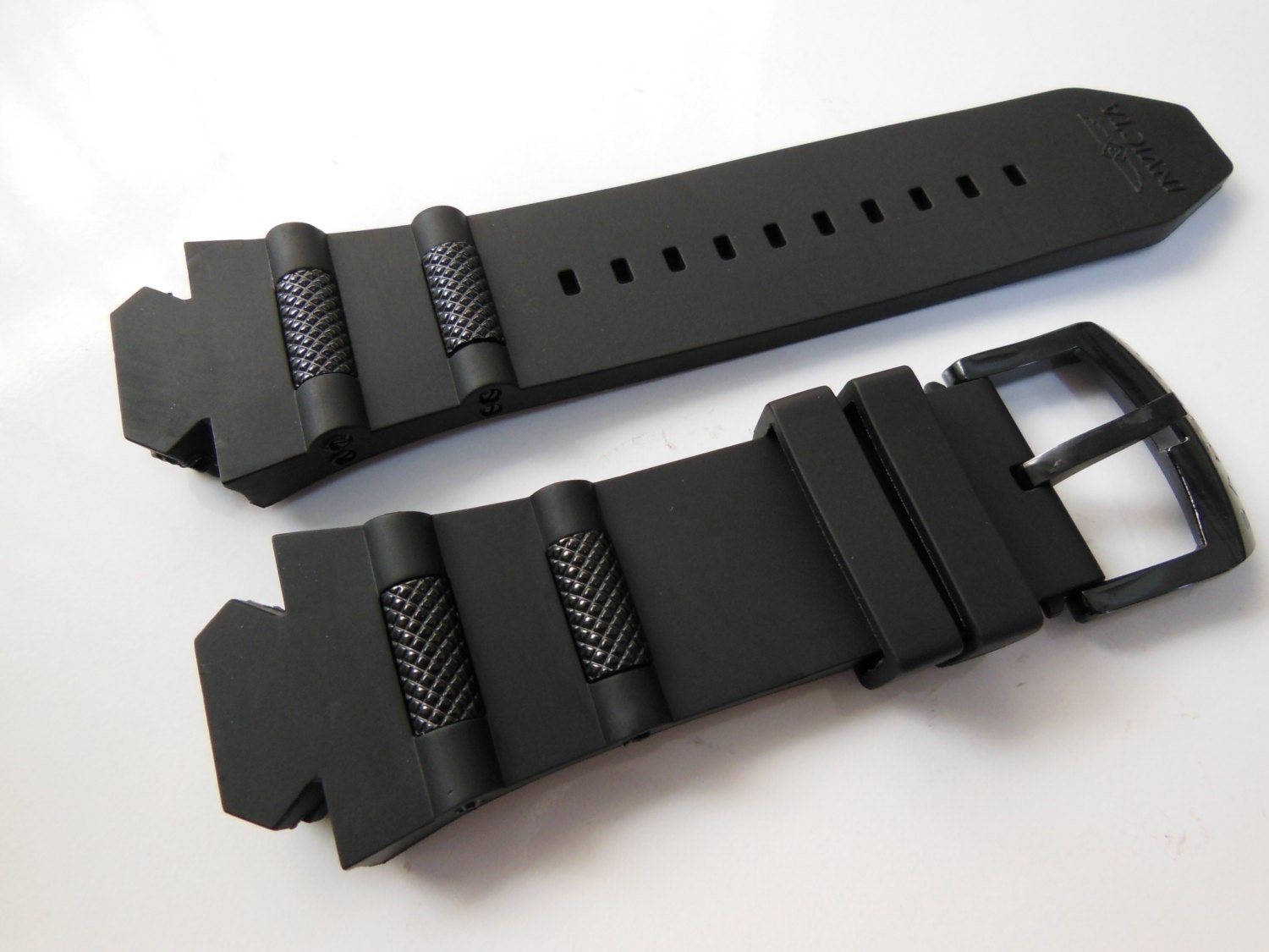 Black Rubber Watch Band Strap For Invicta Coalition Forces