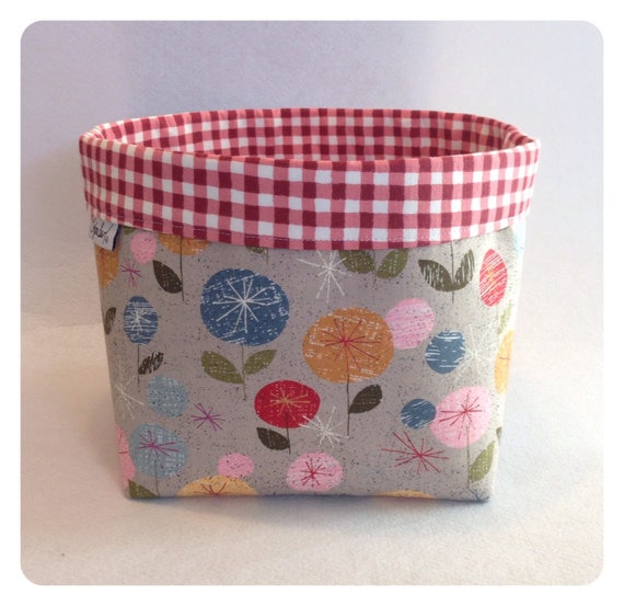 Items similar to Fabric bin, storage bin, cloth bin, floral home decor ...