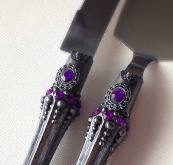  Gothic  Cake  Knife Server  Set  Gothic  Wedding  by 