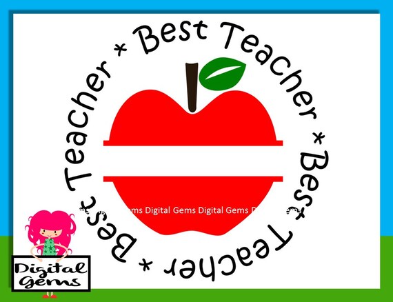 Best Teacher Apple SVG / DXF Cutting Files For by DigitalGems