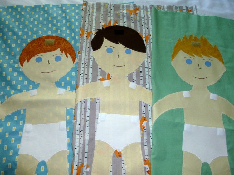 BOY Dress Me Doll Quilt Paper Doll Quilt by PiecesOfThePrairie